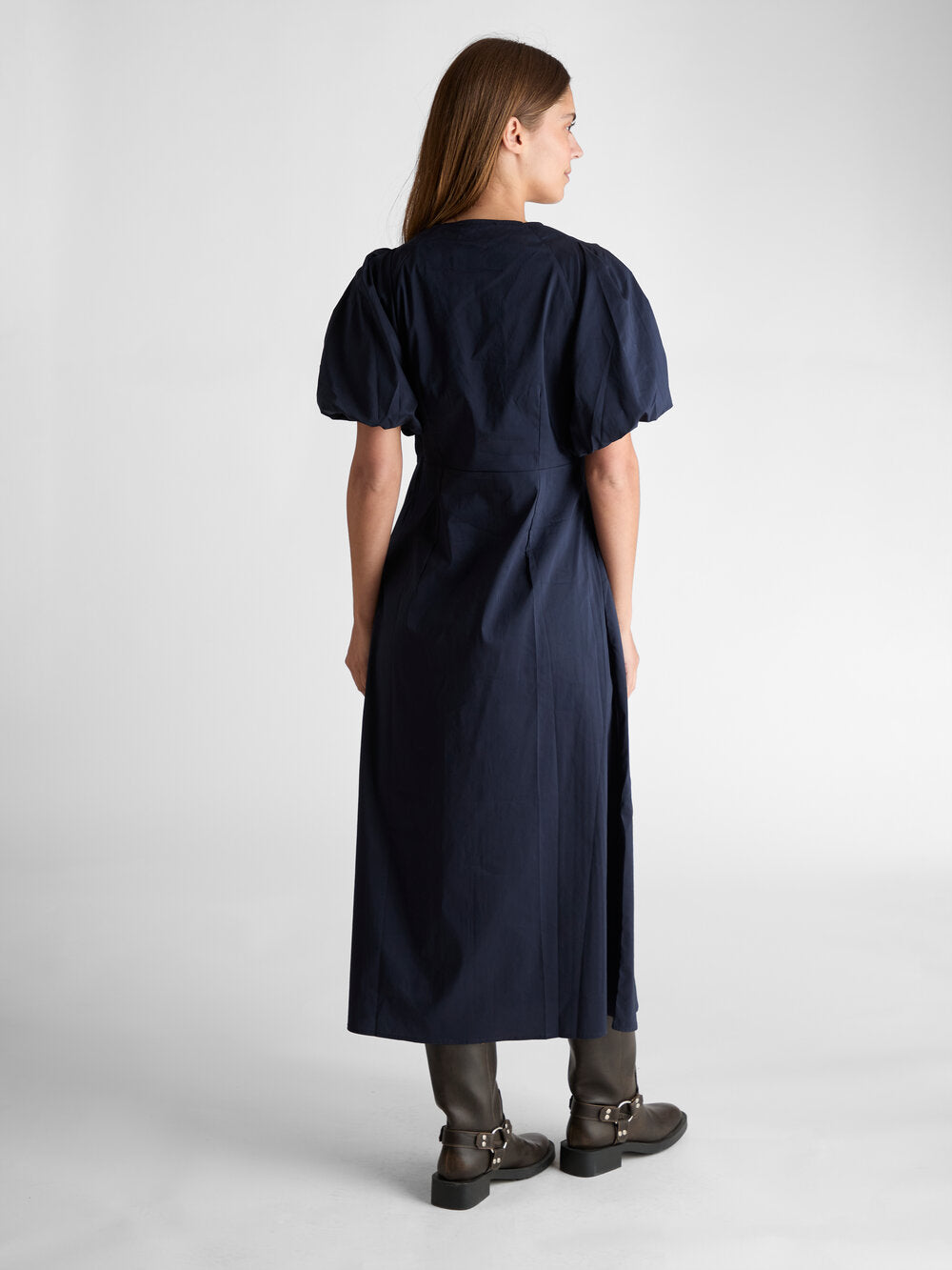 Illana Poplin kjole - Navy